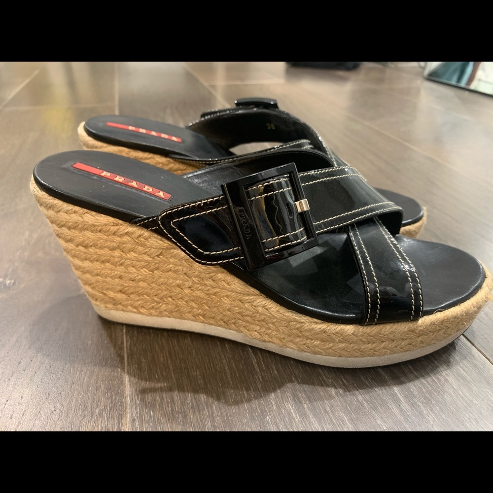 vintage Prada espadrille wedges